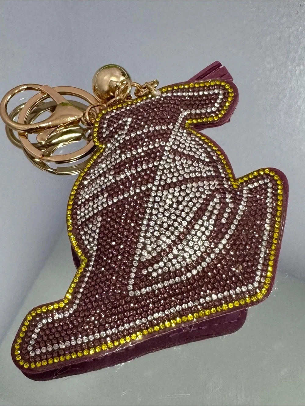 New Crystal-Embellished Lakers Keychain Bag Charm